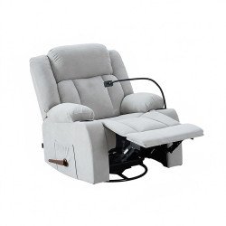 كرسي استرخاء هزاز دوار بحامل جوال رمادي فاتح كرسي استرخاء هزاز دوار بحامل جوال رمادي فاتح