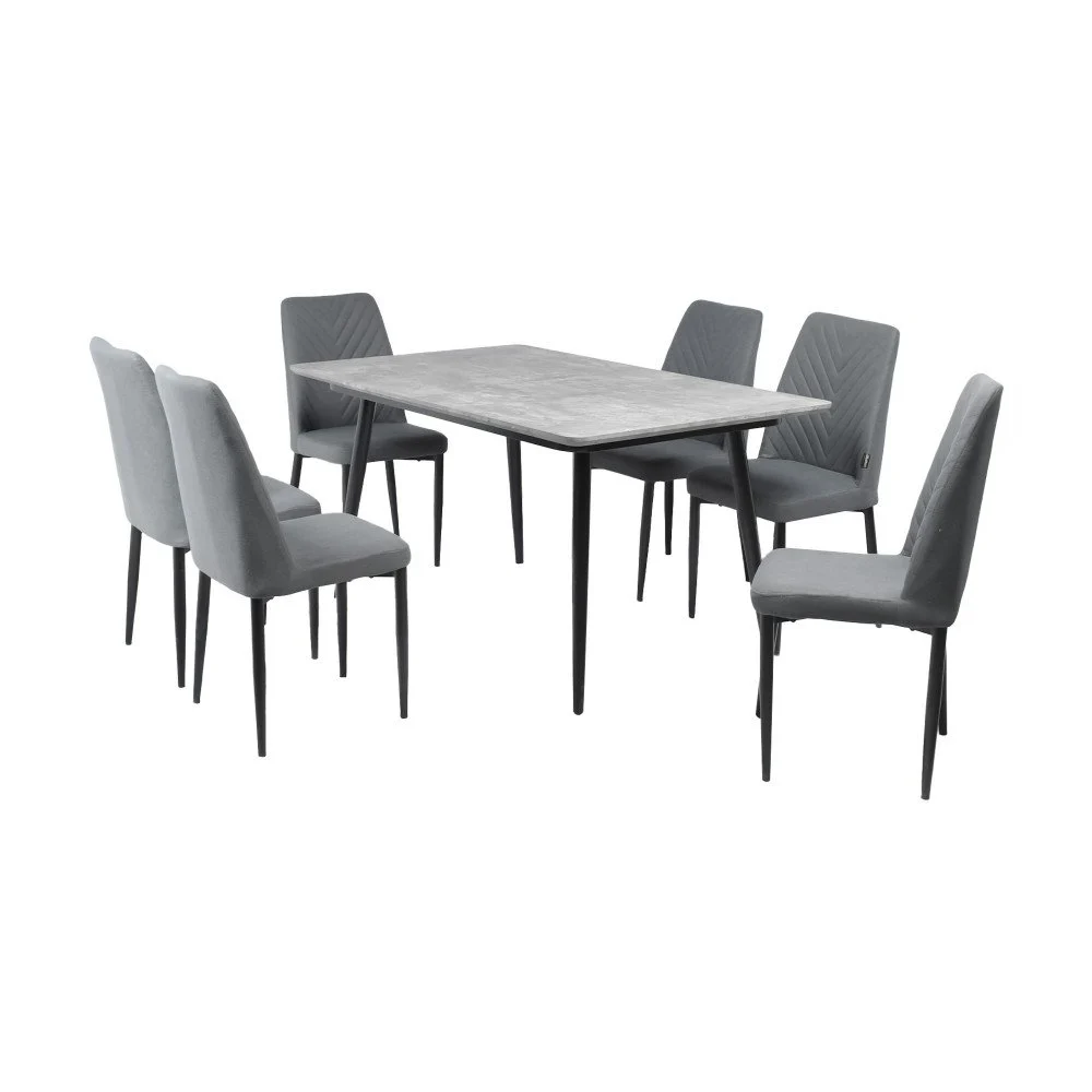 طاولة طعام خشب وارجل معدنية 6 كراسي طاولة طعام خشب وارجل معدنية 6 كراسي