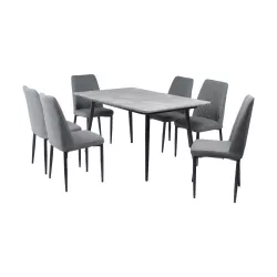 طاولة طعام خشب وارجل معدنية 6 كراسي طاولة طعام خشب وارجل معدنية 6 كراسي