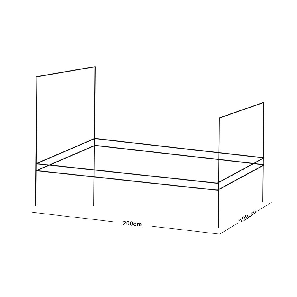 هيكل سرير أبيض ‎200x120 سم