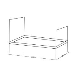 هيكل سرير أبيض ‎200x120 سم