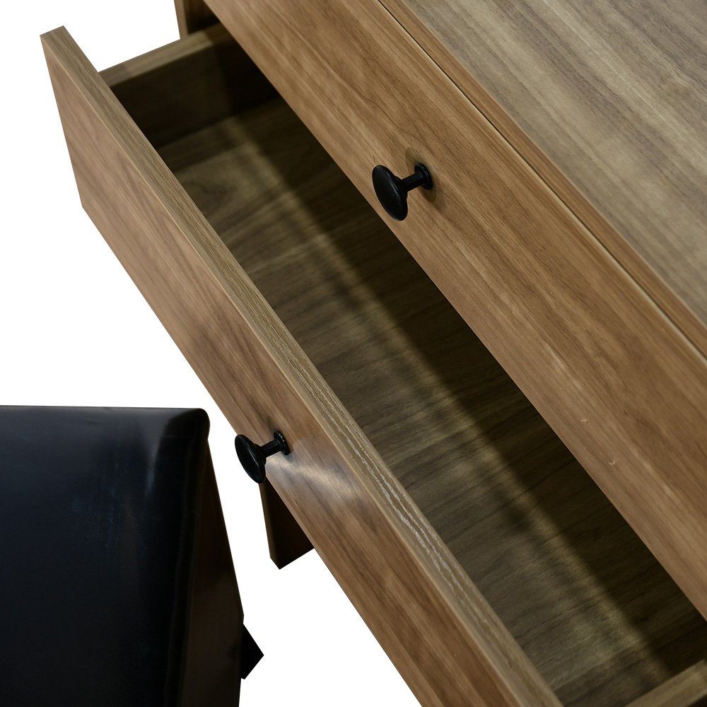 طاولة زينة مودرن خشبية مع مرآة ومقعد متحرك طاولة زينة مودرن خشبية مع مرآة ومقعد متحرك