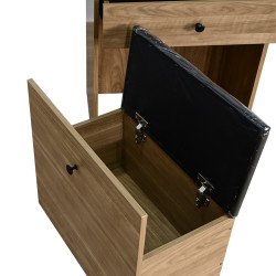 طاولة زينة مودرن خشبية مع مرآة ومقعد متحرك طاولة زينة مودرن خشبية مع مرآة ومقعد متحرك