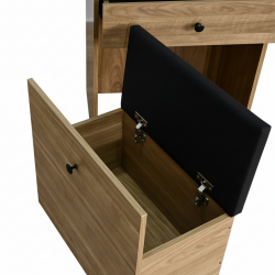 طاولة زينة مودرن خشبية مع مرآة ومقعد متحرك طاولة زينة مودرن خشبية مع مرآة ومقعد متحرك