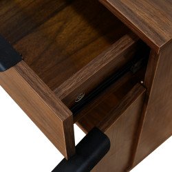 طاولة زينة خشب مع قاعدة معدنية بني طاولة زينة خشب مع قاعدة معدنية بني