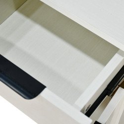 طاولة زينة خشب بقاعدة معدنية أبيض