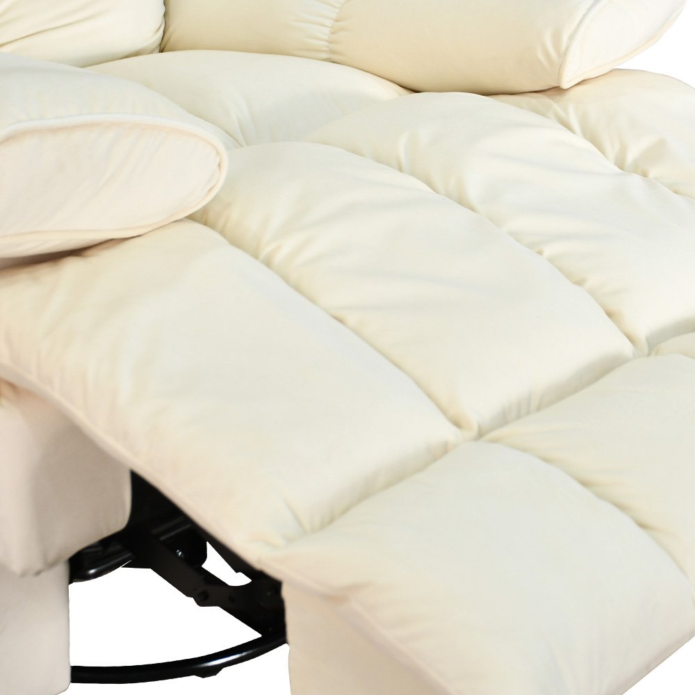 كرسي استرخاء فخم هزاز دوار بحامل جوال أوف وايت كرسي استرخاء فخم هزاز دوار بحامل جوال أوف وايت