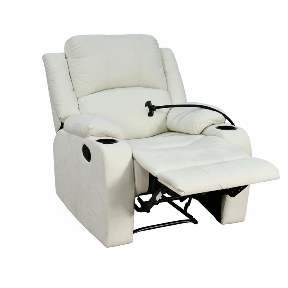 كرسي استرخاء فاخر هزاز دوار قماش بحامل جوال بيج كرسي استرخاء فاخر هزاز دوار قماش بحامل جوال بيج