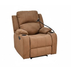 كرسي استرخاء فاخر هزاز دوار قماش بحامل جوال بني كرسي استرخاء فاخر هزاز دوار قماش بحامل جوال بني