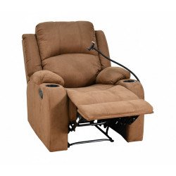 كرسي استرخاء فاخر هزاز دوار قماش بحامل جوال بني كرسي استرخاء فاخر هزاز دوار قماش بحامل جوال بني