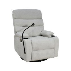 كرسي استرخاء هزاز دوار قماشي بحامل جوال رمادي كرسي استرخاء هزاز دوار قماشي بحامل جوال رمادي