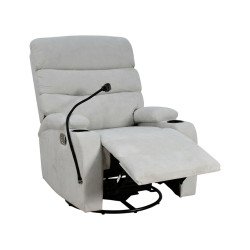 كرسي استرخاء هزاز دوار قماشي بحامل جوال رمادي كرسي استرخاء هزاز دوار قماشي بحامل جوال رمادي