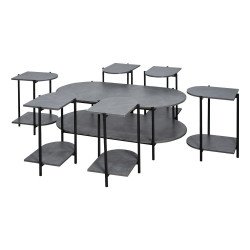 طقم طاولات خدمة 7 قطع 2 دور خشبي رمادي طقم طاولات خدمة 7 قطع 2 دور خشبي رمادي