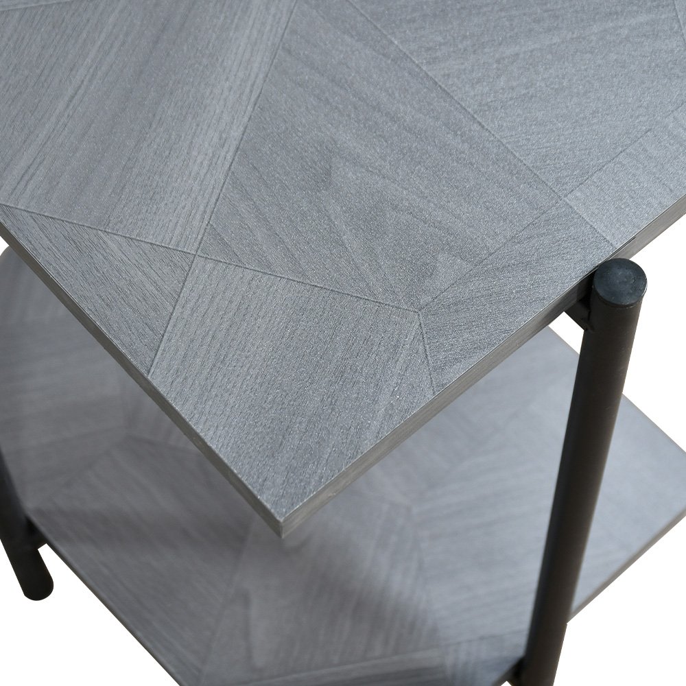 طقم طاولات خدمة 7 قطع 2 دور خشبي رمادي طقم طاولات خدمة 7 قطع 2 دور خشبي رمادي