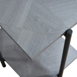 طقم طاولات خدمة 7 قطع 2 دور خشبي رمادي طقم طاولات خدمة 7 قطع 2 دور خشبي رمادي