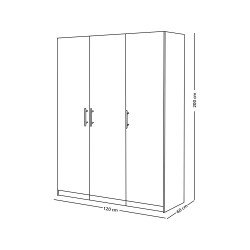 دولاب ملابس خشب 3 باب 120*200 سم 