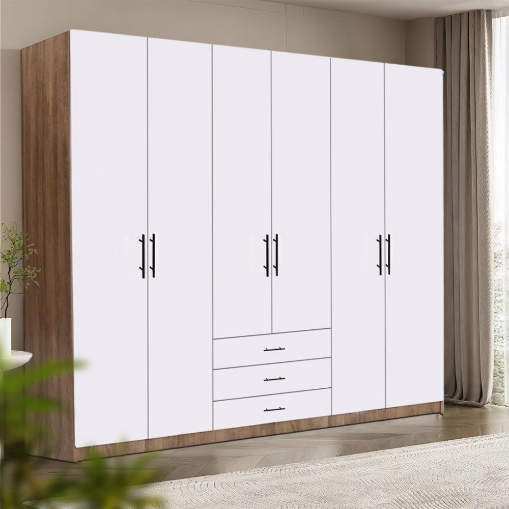 دولاب ملابس 6 باب خشبي