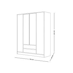 دولاب ملابس 4 باب ابيض زجاج مع إضاءة دولاب ملابس 4 باب ابيض زجاج مع إضاءة