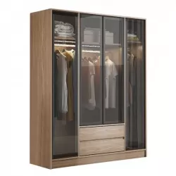 دولاب ملابس 4 باب زجاج مع إضاءة دولاب ملابس 4 باب زجاج مع إضاءة