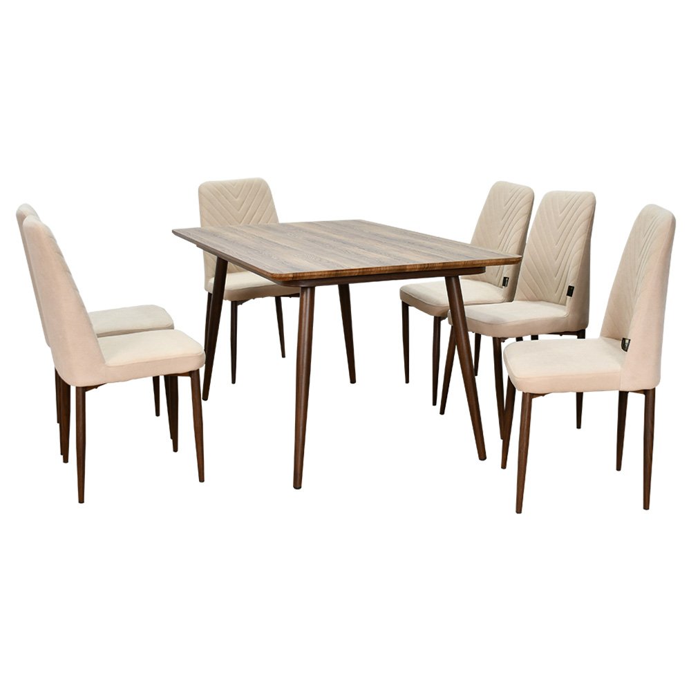 طاولة طعام خشب 6 كراسي بيج طاولة طعام خشب 6 كراسي بيج