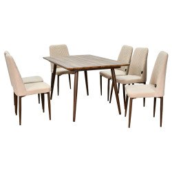 طاولة طعام خشب 6 كراسي بيج طاولة طعام خشب 6 كراسي بيج