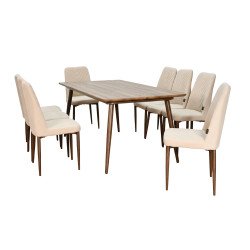 طاولة طعام خشبية 8 كراسي بيج طاولة طعام خشبية 8 كراسي بيج