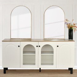 دولاب بوفيه خشب واكريلك مع مرآة 160 سم دولاب بوفيه خشب واكريلك مع مرآة 160 سم