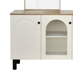 دولاب بوفيه خشب واكريلك مع مرآة 160 سم دولاب بوفيه خشب واكريلك مع مرآة 160 سم