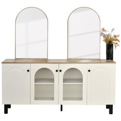 دولاب بوفيه خشب واكريلك مع مرآة 160 سم دولاب بوفيه خشب واكريلك مع مرآة 160 سم