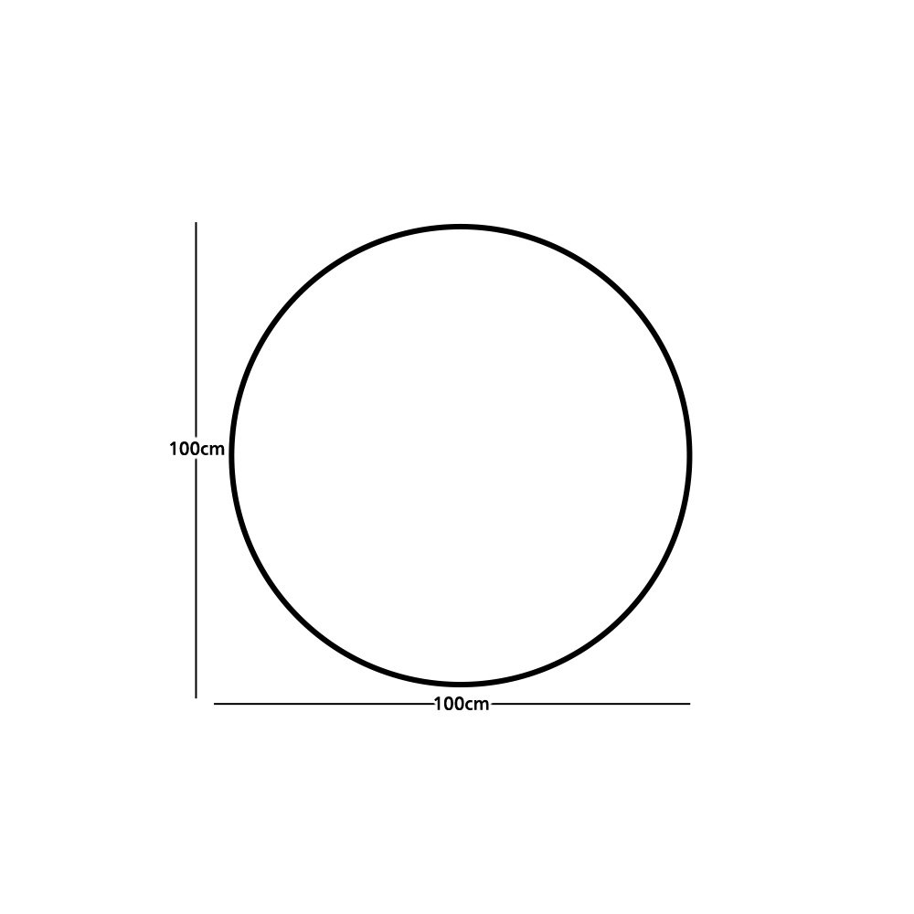 مرآة ديكور حائط دائرية بإطار فضي 100×100سم