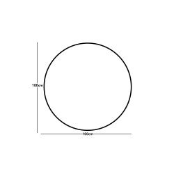 مرآة ديكور حائط دائرية بإطار فضي 100×100سم