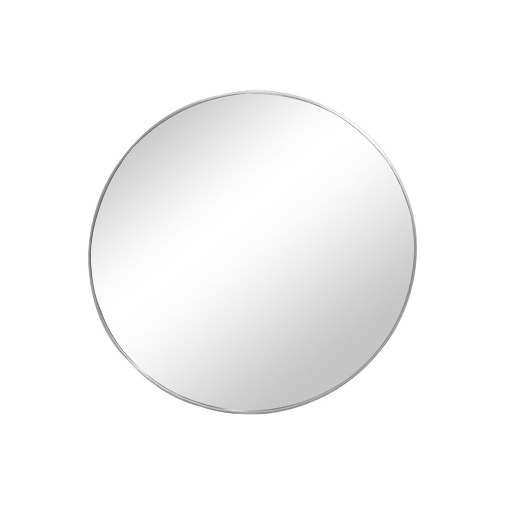 مرآة ديكور حائط دائرية بإطار فضي 100×100سم