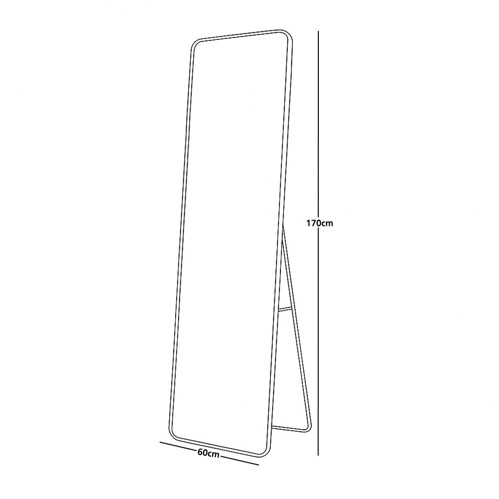 مرآة استاند عصرية بإطار أسود 170×60 سم