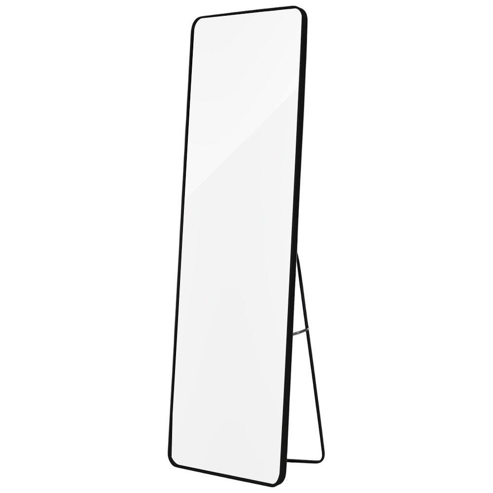 مرآة استاند عصرية بإطار أسود 170×60 سم