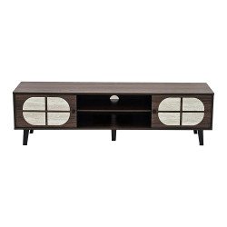 وحدة تلفزيون خشب بني×رمادي 160 سم وحدة تلفزيون خشب بني×رمادي 160 سم