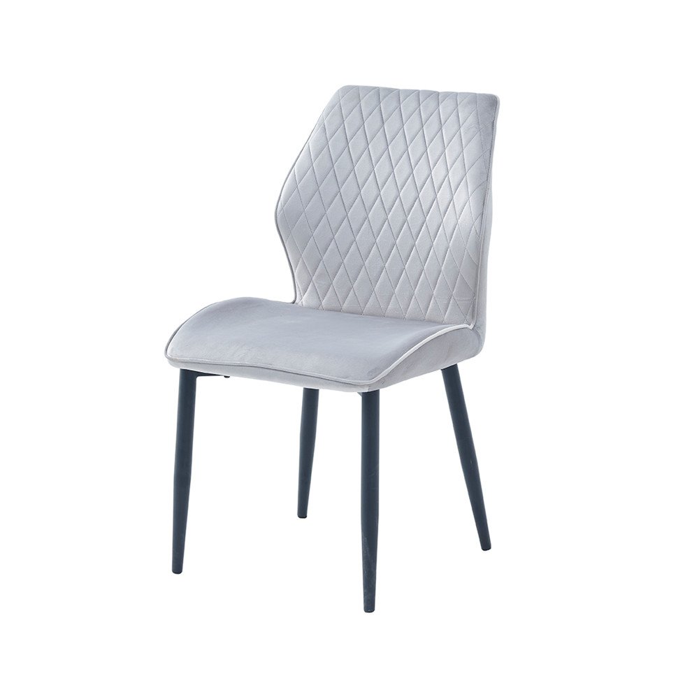 كرسي مفرد خارجي مخمل رمادي