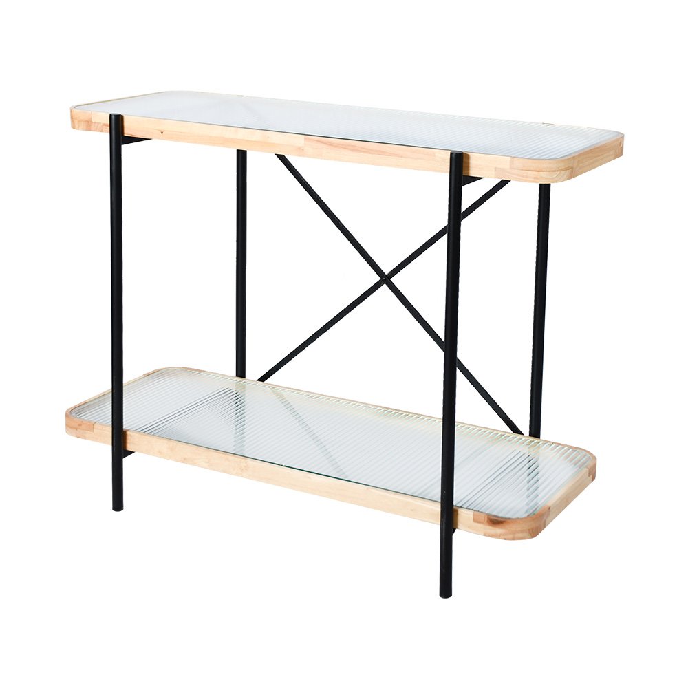 مدخل استقبال من الزجاج والخشب والمعدن 80*120 سم