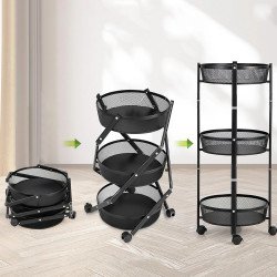 وحدة رفوف 3 أدوار اسطوانية اسود