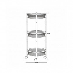 وحدة رفوف 3 أدوار اسطوانية اسود