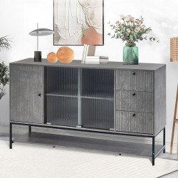 دولاب بوفية صالة رمادي 160 سم