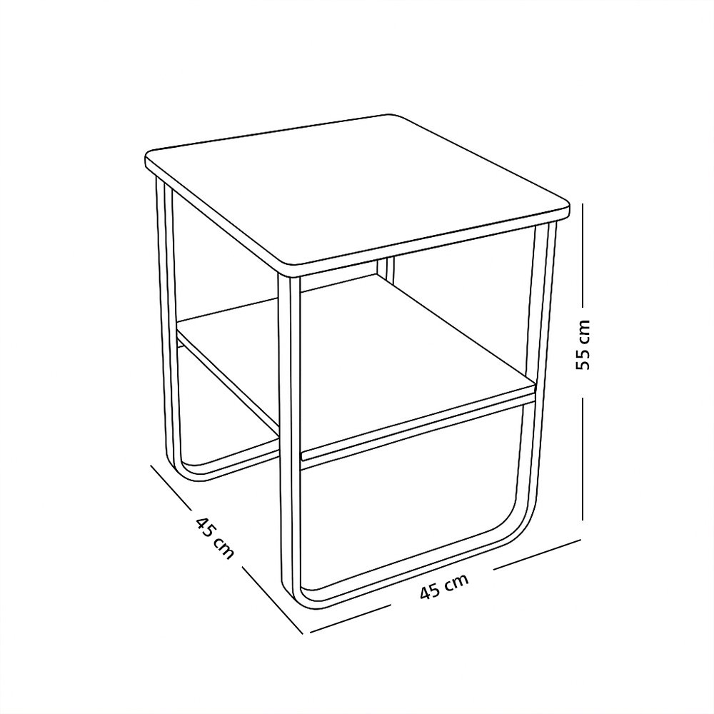 طاولة خدمة مفردة من الخشب والمعدن لون خشبي داكن
