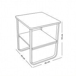 طاولة خدمة مفردة من الخشب والمعدن لون خشبي داكن