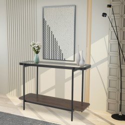 مدخل استقبال من الزجاج والخشب 120x80 سم