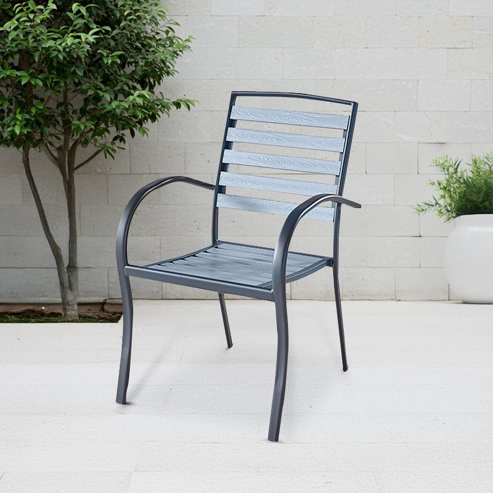 كرسي مفرد من البلاستيك والمعدن