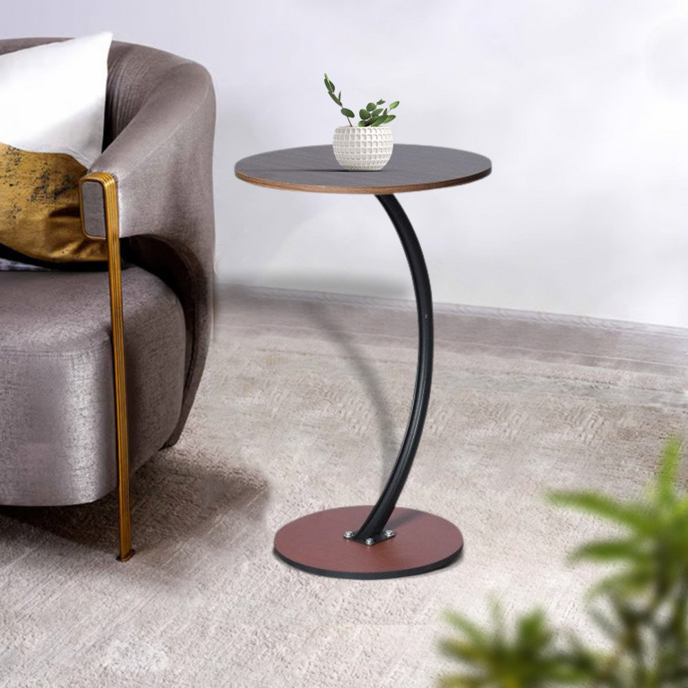 طاولة خدمة مفردة خشب بقاعدة معدن 55*40 سم