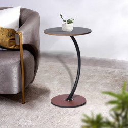 طاولة خدمة مفردة خشب بقاعدة معدن 55*40 سم