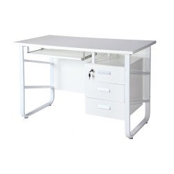 مكتب من الخشب والمعدن أبيض 120x60 سم