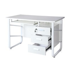 مكتب من الخشب والمعدن أبيض 120x60 سم