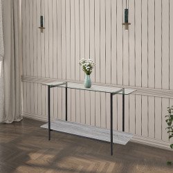 مدخل استقبال من الزجاج والخشب والمعدن رمادي مدخل استقبال من الزجاج والخشب والمعدن رمادي