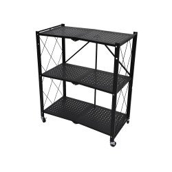 وحدة رفوف 3 أدوار معدني أسود